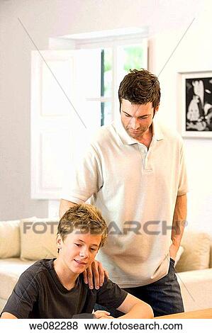 at-home, boy, bonding, bond, affection View Large Photo Image Stock Photo - at-home, boy, bonding, bond, affection. Fotosearch