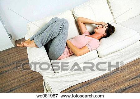 at-home, brown hair, barefoot, anxious View Large Photo Image Stock Photo - at-home, brown hair, barefoot, anxious. Fotosearch