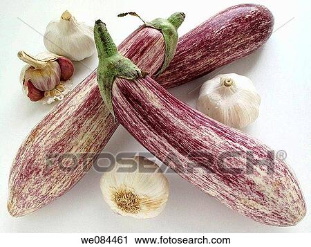 Aubergines and garlic View Large Photo Image Stock Image - Aubergines and garlic. Fotosearch