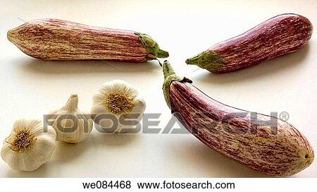 Aubergines and garlic View Large Photo Image Stock Photo - Aubergines and garlic. Fotosearch