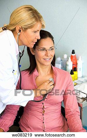 auscultation, brunette, blond, auscultate View Large Photo Image Stock Photo - auscultation, brunette, blond, auscultate. Fotosearch
