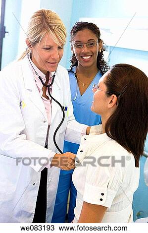 Stock Image - auscultation, diagnosis, auscultate. Fotosearch