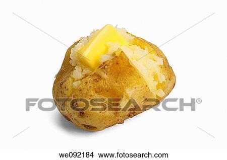 Baked potato with butter View Large Photo Image Picture - Baked potato with butter. Fotosearch