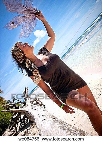 bandana, beach, brunette, calm View Large Photo Image Stock Photograph - bandana, beach, brunette, calm. Fotosearch