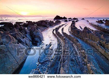 Barrika beach at sunset, Biscay, Basque Country, Spain View Large Photo Image Stock Image - Barrika beach at sunset, Biscay, Basque Country, Spain. Fotosearch