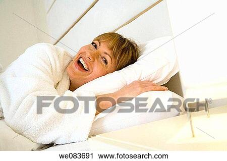 bathrobe, bed, bedroom, chilling out View Large Photo Image Stock Image - bathrobe, bed, bedroom, chilling out. Fotosearch