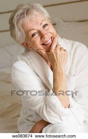 bathrobe, blue eyes, bedroom, at-home View Large Photo Image Picture - bathrobe, blue eyes, bedroom, at-home. Fotosearch
