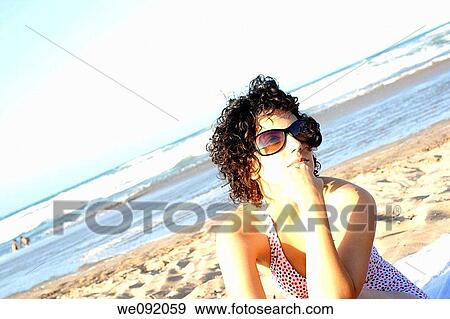 beach, sunglass, sand, holiday, 20's View Large Photo Image Stock Photo - beach, sunglass, sand, holiday, 20's. Fotosearch
