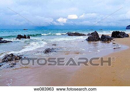 Beach Trengandin, Noja, Cantabria. Spain. View Large Photo Image Stock Image - Beach Trengandin, Noja, Cantabria. Spain.. Fotosearch
