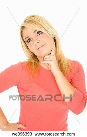 Beatiful Caucasian woman looking away as she is thinking View Large Photo Image Stock Image - Beatiful Caucasian woman looking away as she is thinking. Fotosearch