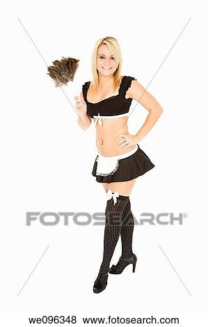 Beautiful and sexy Caucasian woman dressed as a Frenchmaid View Large Photo Image Stock Photo - Beautiful and sexy Caucasian woman dressed as a Frenchmaid. Fotosearch