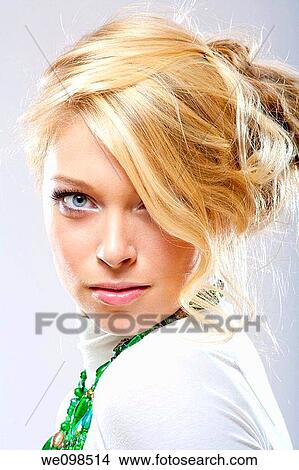 beautiful blond shot against white background View Large Photo Image Picture - beautiful blond shot against white background. Fotosearch