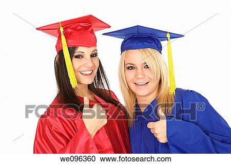 Beautiful Caucasain girls in gratuation gowns and smiling View Large Photo Image Stock Image - Beautiful Caucasain girls in gratuation gowns and smiling. Fotosearch