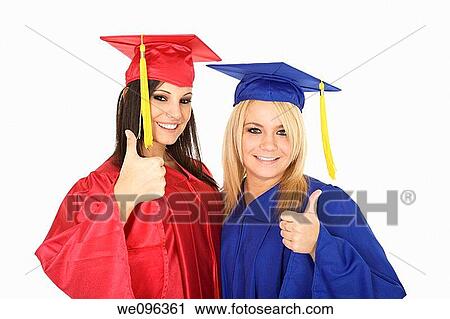 Beautiful Caucasain girls in gratuation gowns and smiling View Large Photo Image Stock Image - Beautiful Caucasain girls in gratuation gowns and smiling. Fotosearch