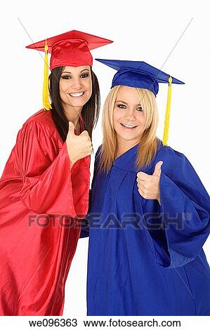 Beautiful Caucasain girls in gratuation gowns and smiling View Large Photo Image Stock Image - Beautiful Caucasain girls in gratuation gowns and smiling. Fotosearch