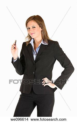 Picture - Beautiful Caucasian businesswoman on a white background. Fotosearch