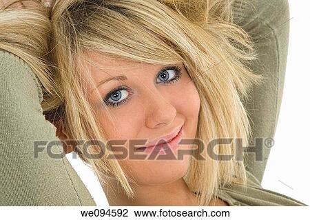 Stock Image - Beautiful caucasian teenager portrait. Fotosearch