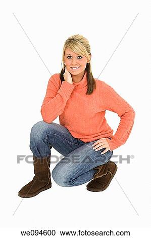 Beautiful caucasian teenager standing on white background smiling with some attitude View Large Photo Image Stock Image - Beautiful caucasian teenager standing on white background smiling with some attitude. Fotosearch