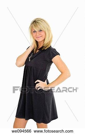 Beautiful caucasian teenager standing on white background smiling with some attitude View Large Photo Image Stock Photograph - Beautiful caucasian teenager standing on white background smiling with some attitude. Fotosearch