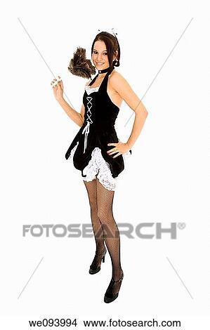 Beautiful caucasian woman dressed in a French Maid costume View Large Photo Image Picture - Beautiful caucasian woman dressed in a French Maid costume. Fotosearch