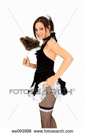 Stock Photo - Beautiful caucasian woman dressed in a French Maid costume. Fotosearch