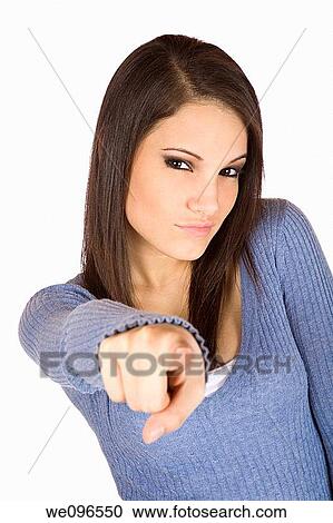 Beautiful Caucasian woman point at the camera View Large Photo Image Stock Image - Beautiful Caucasian woman point at the camera. Fotosearch