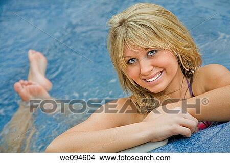 Beautiful caucasian woman relaxing in a hottub View Large Photo Image Picture - Beautiful caucasian woman relaxing in a hottub. Fotosearch
