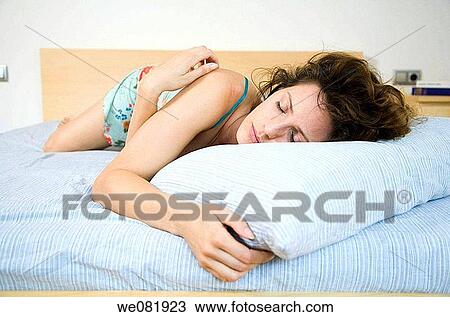 bed, bedroom, at-home View Large Photo Image Stock Image - bed, bedroom, at-home. Fotosearch