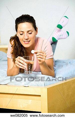 bed, chestnut hair, brown hair, at-home View Large Photo Image Stock Photography - bed, chestnut hair, brown hair, at-home. Fotosearch