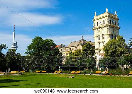 Bedrucovy Sady park in Vinohrady district of Prague Czech Republic Europe View Large Photo Image Stock Image - Bedrucovy Sady park in Vinohrady district of Prague Czech Republic Europe. Fotosearch