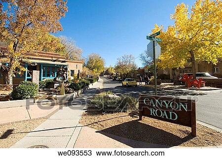 beginning of Canyon Road, Santa Fe, New Mexico View Large Photo Image Stock Image - beginning of Canyon Road, Santa Fe, New Mexico. Fotosearch