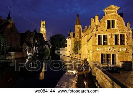 Belfry and Dijver canal, Bruges, Flanders, Belgium View Large Photo Image Picture - Belfry and Dijver canal, Bruges, Flanders, Belgium. Fotosearch