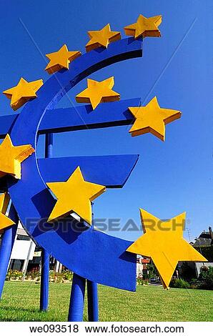 Big logo of european Ç euro currency on blue sky View Large Photo Image Stock Photo - Big logo of european Ç euro currency on blue sky. Fotosearch