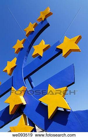 Big logo of european Ç euro currency on blue sky View Large Photo Image Stock Photo - Big logo of european Ç euro currency on blue sky. Fotosearch