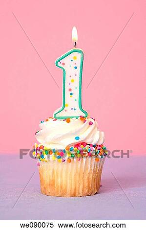 Birthday cupcake View Large Photo Image Stock Photography - Birthday cupcake. Fotosearch