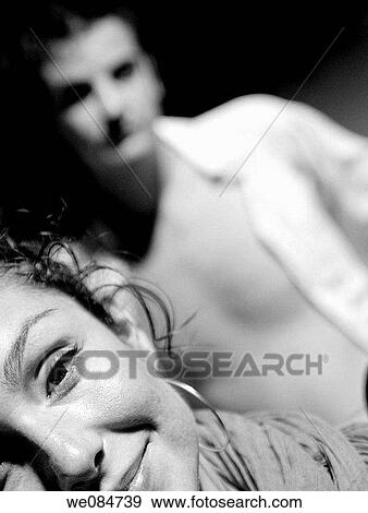 black and white, brunette, Close-up, contemporary View Large Photo Image Stock Photo - black and white, brunette, Close-up, contemporary. Fotosearch