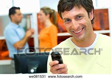 black hair, business, cell phone View Large Photo Image Stock Image - black hair, business, cell phone. Fotosearch