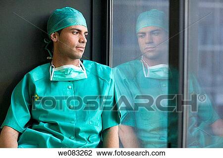 Stock Image - black hair, cap, dark hair. Fotosearch