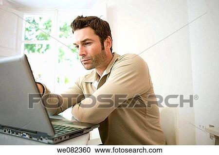 black hair, computer, at-home View Large Photo Image Stock Image - black hair, computer, at-home. Fotosearch