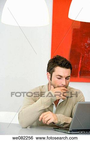 black hair, computer, at-home View Large Photo Image Stock Photograph - black hair, computer, at-home. Fotosearch
