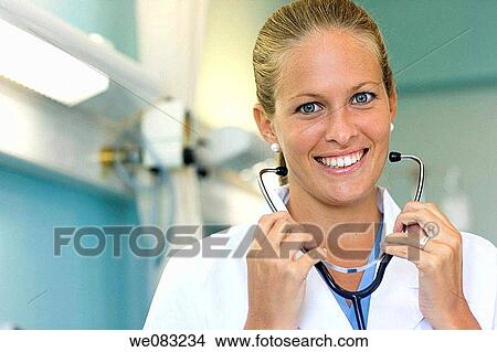 blond, blue eyes, doctor View Large Photo Image Picture - blond, blue eyes, doctor. Fotosearch