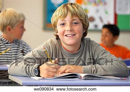 blond, book, boy, child, classroom View Large Photo Image Picture - blond, book, boy, child, classroom. Fotosearch