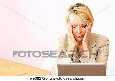 blond, computer, concern View Large Photo Image Stock Image - blond, computer, concern. Fotosearch