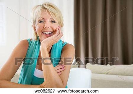 Stock Photo - blond, contemporary, at-home. Fotosearch
