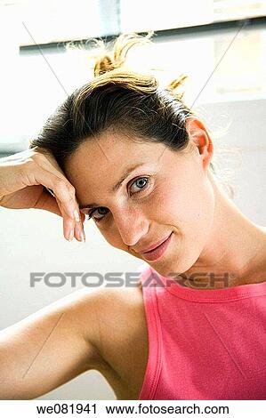 blue eyes, brown hair, chestnut hair View Large Photo Image Stock Image - blue eyes, brown hair, chestnut hair. Fotosearch