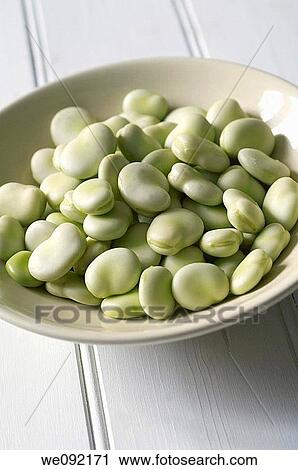 Stock Image - Bowl of broad beans. Fotosearch