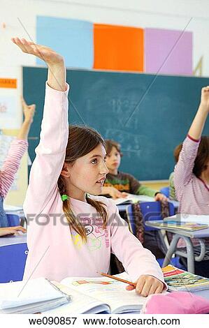 braid, classroom, child, Arm raised View Large Photo Image Stock Photo - braid, classroom, child, Arm raised. Fotosearch
