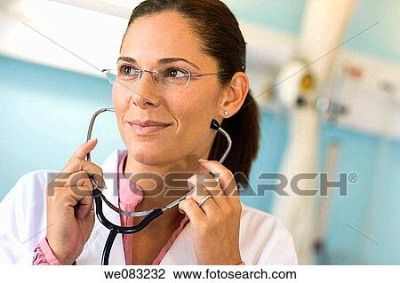 brunette, dark hair, doctor View Large Photo Image Stock Image - brunette, dark hair, doctor. Fotosearch