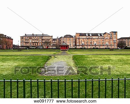 building, England, fence, flat, Glasgow View Large Photo Image Stock Photo - building, England, fence, flat, Glasgow. Fotosearch