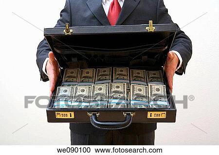 Businessman with Briefcase full of Money View Large Photo Image Stock Image - Businessman with Briefcase full of Money. Fotosearch